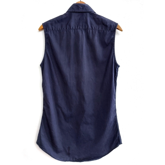 YSL VINTAGE BUTTON FRONT SLEEVELESS SHIRT - Picture 3 of 9